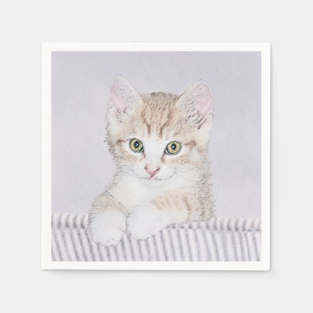 Guardanapo De Papel Pintura de Kitten Orange Tabby - Arte Original par (Frente)