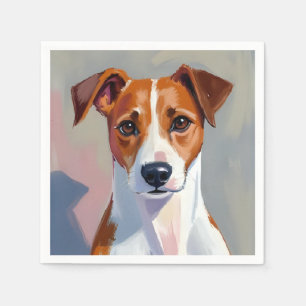 Guardanapo De Papel Pintura de Terrier Jack Russell Cão Animal de Esti