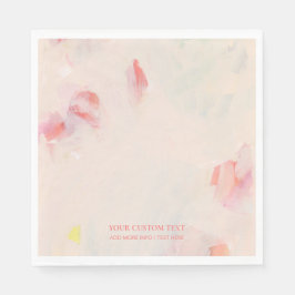 Guardanapo De Papel Pintura em Abstrato Rosa e Coral com Texto Persona