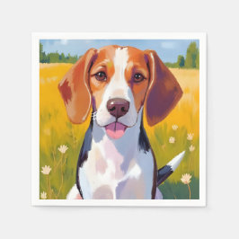 Guardanapo De Papel Pintura em Aquarela de Cachorro Beagle Pet