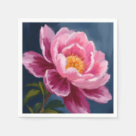 Guardanapo De Papel Pintura em Aquarela de Flor Rosa