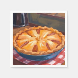 Guardanapo De Papel Pintura em Aquarela de Torta de Maçã de Outono
