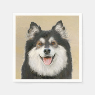 Guardanapo De Papel Pintura em Lapfund Finlandês - Arte Cachorra Orig