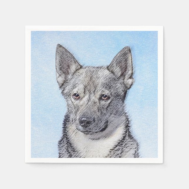 Guardanapo De Papel Pintura em Vallhund, na Suécia - Arte Cachorro Ori (Frente)