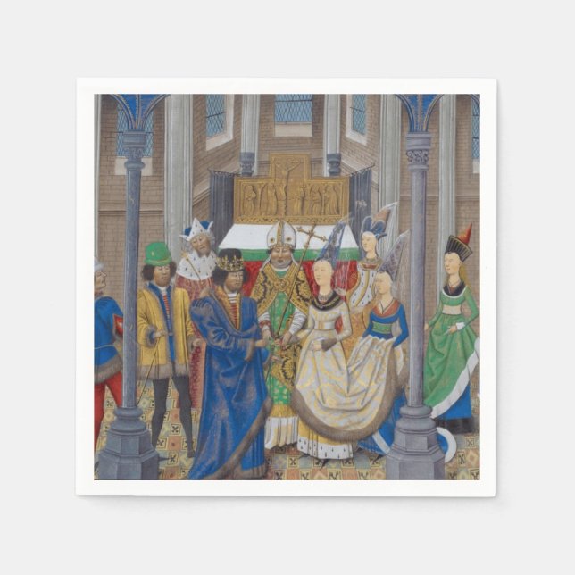 Guardanapo De Papel Pintura Mista Medieval de Casamento de Raça (Frente)