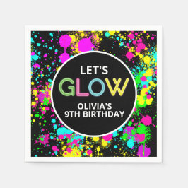 Guardanapo De Papel Pintura neon brilho aniversário