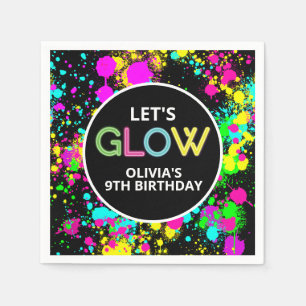 Guardanapo De Papel Pintura neon brilho aniversário