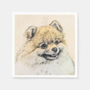 Guardanapo De Papel Pintura Pomeraniana (Laranja) - Arte Canina Origin