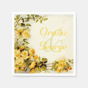 Guardanapo De Papel Pintura romântica do vintage dos rosas que weddin