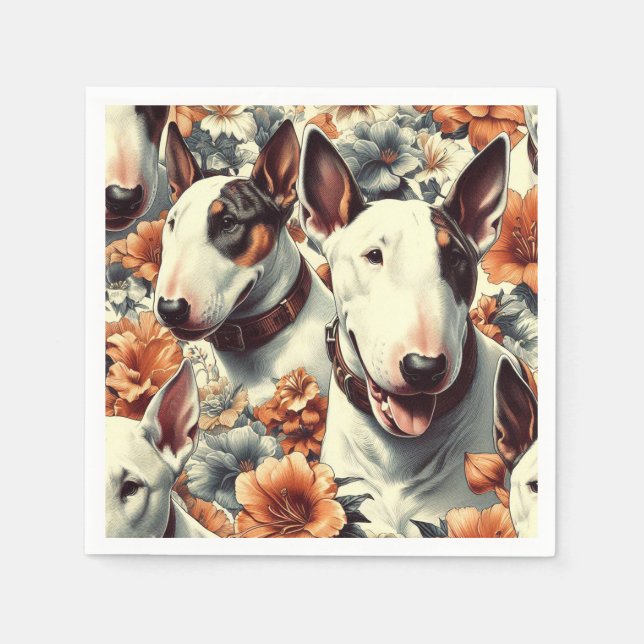 Guardanapo De Papel Pintura sem costura da Bull Terrier (Frente)