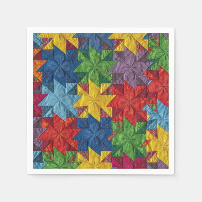 Guardanapo De Papel Pinwheel Patchwork Quilt Pattern (Frente)