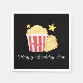 Guardanapo De Papel Pipoca E Bilhetes Noturnos De Filme