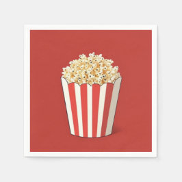Guardanapo De Papel Pipoca num Fundo Vermelho