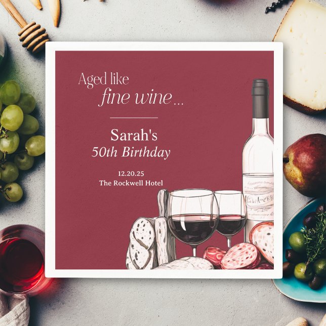 Guardanapo De Papel Piquenique do Partido Charcuterie e do Vinho 50º A (Criador carregado)