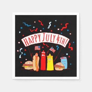Guardanapo De Papel Piquenique feliz do 4 de julho