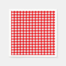 Guardanapo De Papel Piquenique tradicional, vermelho e branco, Gingham