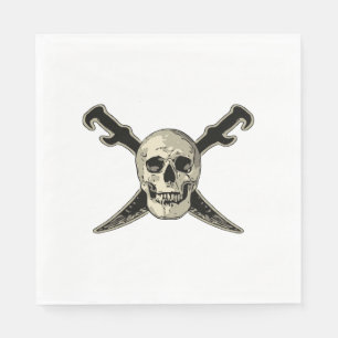 Guardanapo De Papel Pirata (crânio) - sesta padrão branca do papel d