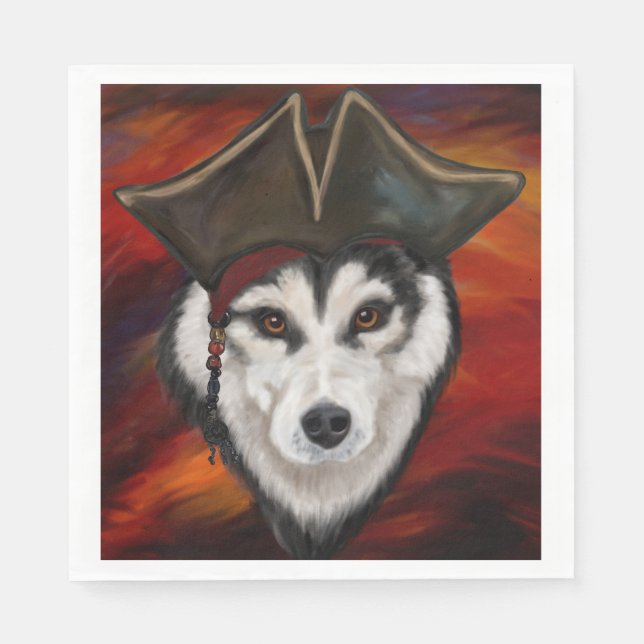 Guardanapo De Papel Pirata do Malamute do Alasca (Frente)