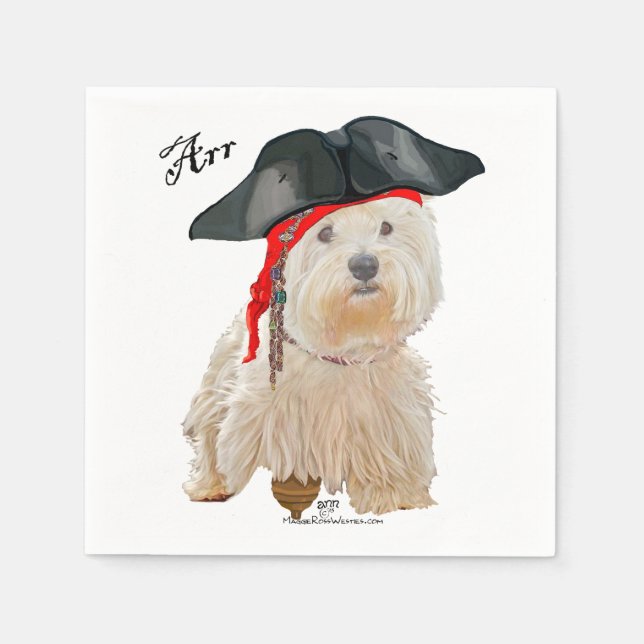 Guardanapo De Papel Pirata Westie (Frente)