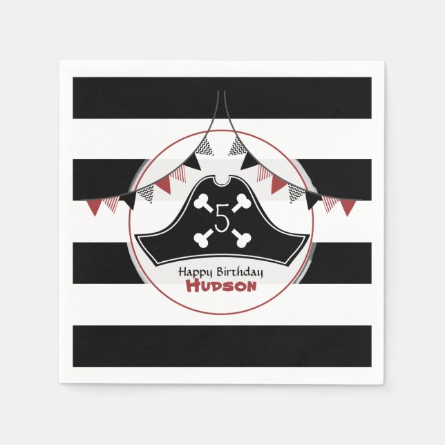 Guardanapo De Papel Pirate Birthday Napkins (Frente)