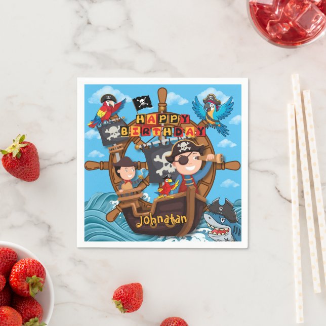 Guardanapo De Papel Pirate Birthday Party Napkins for Kids (Insitu)