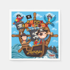 Guardanapo De Papel Pirate Birthday Party Napkins for Kids