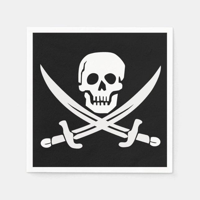 GUARDANAPO DE PAPEL PIRATE FLAG SKULL CROSSBONES DE PAPEL (Frente)