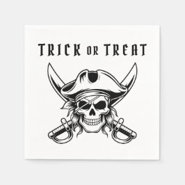 Guardanapo De Papel Pirate Skull Trick Or Treat Halloween