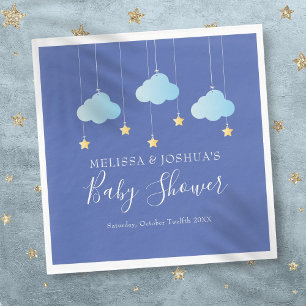 Guardanapo De Papel Pisca Pisca Estrela Pequena Azul Chuveiro de Bebê