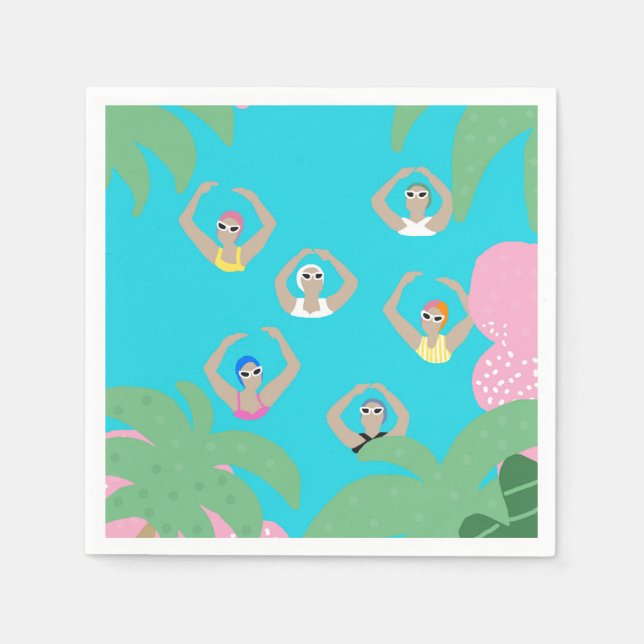 Guardanapo De Papel Piscina de Nadadores Sincronizados Artísticos Mode (Frente)