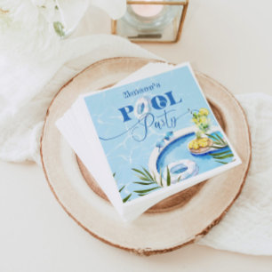 Guardanapo De Papel piscina de natação azul festa de aniversário pisci