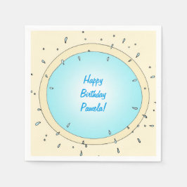 Guardanapo De Papel Piscina Moderna - Abertura Personalizada Aniversár