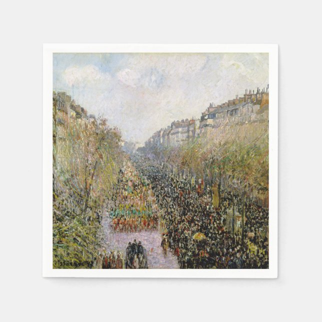 Guardanapo De Papel Pissarro - Boulevard Montmartre, Mardi Gras (Frente)