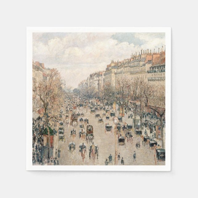 Guardanapo De Papel Pissarro - Boulevard Montmartre, Tarde Sun (Frente)