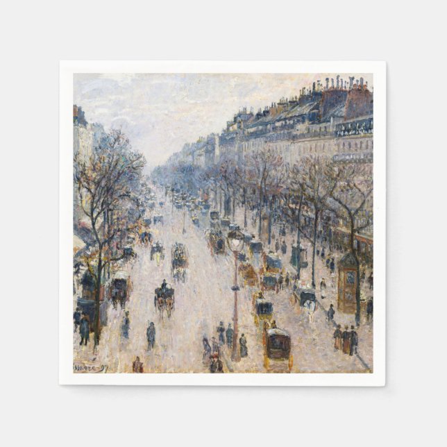 Guardanapo De Papel Pissarro - Boulevard Montmartre, Winter Morning (Frente)