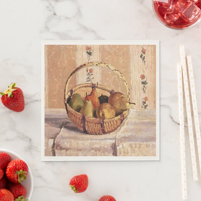 Guardanapo De Papel Pissarro - Maçãs e Peras numa Cesta redonda, (Insitu)