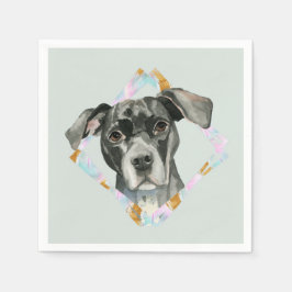 Guardanapo De Papel Pit Bull Dog Watercolor Painting