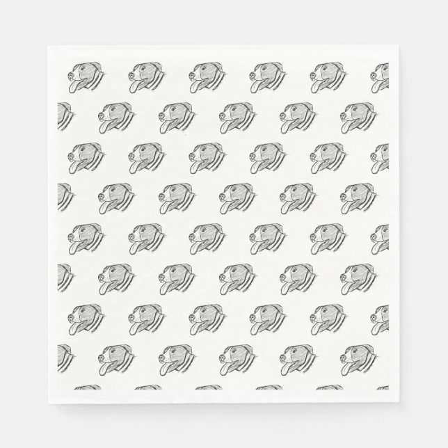 Guardanapo De Papel pitbull desenho mão foto cachorro amante de animai (Frente)