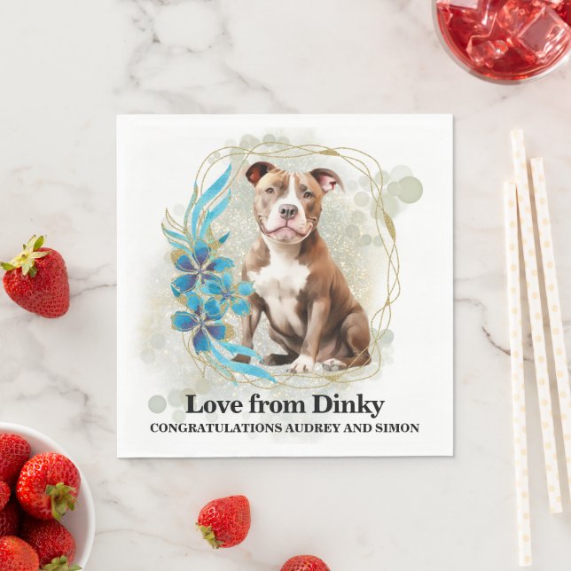 Guardanapo De Papel Pitbull Wedding Napkins Com Cães Foto (Insitu)