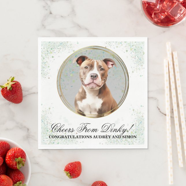 Guardanapo De Papel Pitbull Wedding Napkins Com Cães Foto (Insitu)