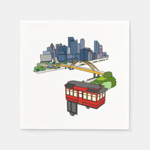 Guardanapo De Papel Pittsburgh Pennsylvania Steel City Skyline Art Can