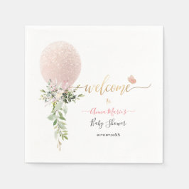 Guardanapo De Papel PixDezines Blush Glitter Balloon Qualquer evento B