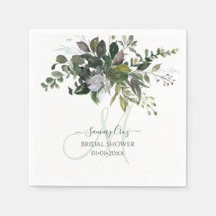 Guardanapo De Papel PixDezines Goma Rústica Eucalyptus Monogramas Nap