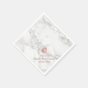 Guardanapo De Papel PixDezines Marble+Honeycomb, Faux RoseGold Mitzvah