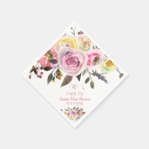 Guardanapo De Papel PixDezines Rosas Pastéis, Mitzvah Rosa Bege