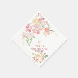 Guardanapo De Papel PixDezines Watercolor Blushing Mitzvah