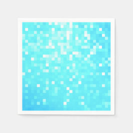 Guardanapo De Papel Pixels de Aqua Turquoise Papel Napkins