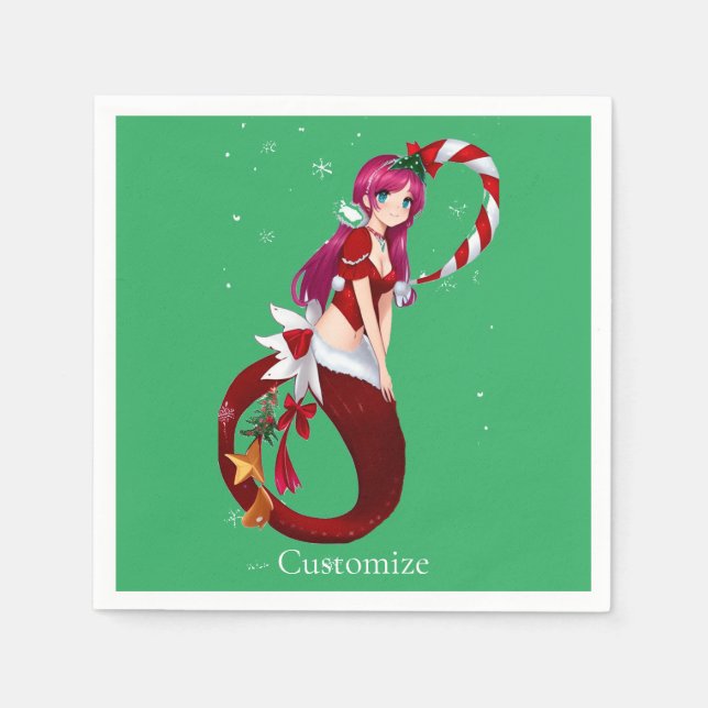 Guardanapo De Papel Pixie Mermaid Thunder_Cove Natal (Frente)