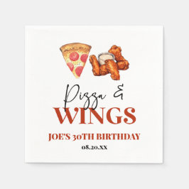 Guardanapo De Papel Pizza and Wings Birthday Party