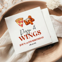 Guardanapo De Papel Pizza and Wings Birthday Party